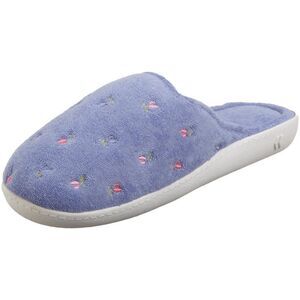 Isotoner Slippers Secret Sole Embroidered Floral Clog Slippers Periwinkle 7.5-8